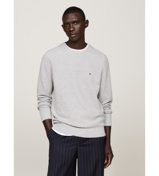 Strukturierter Pullover mit grauem gesticktem Logo