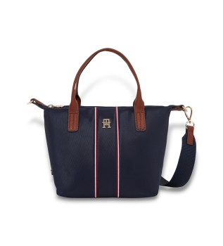 Bolso tote con cinta distintiva marino