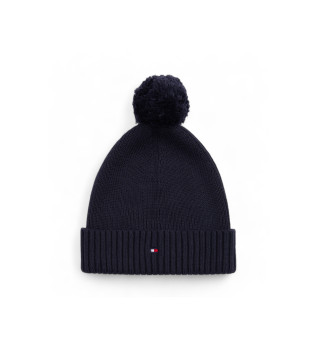 Chapeau Essential avec pompon et logo navy
