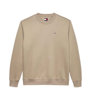Taupe sweatshirt i brstet fleece