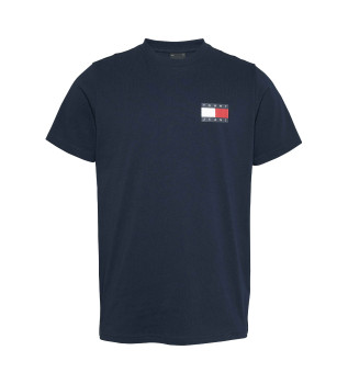 Schmal geschnittenes T-Shirt mit navyfarbenem Logo