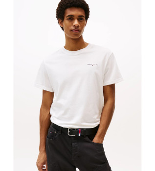 Schmal geschnittenes T-Shirt mit weiem linearen Logo