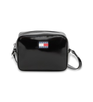 Bolsa carteira com log�tipo brilhante em preto
