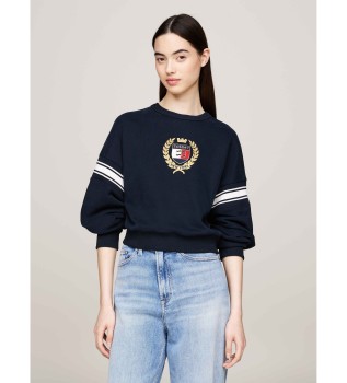 Tommy Prep marineblaues Sweatshirt mit Schlabberlook