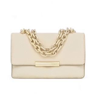 Petit sac  bandoulire en cuir beige Audree