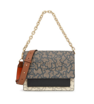 M.audree Bolsa de ombro cinzenta com corrente K Icon Beige-Ne
