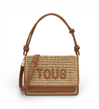 Medium brown Audree Rafia shoulder bag