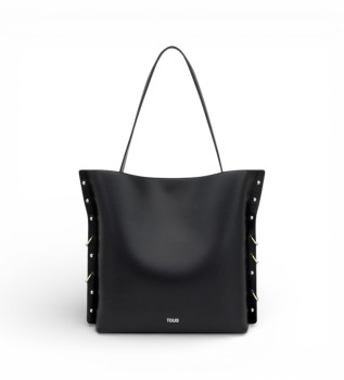 Borsa tote con borchie di gioielli neri