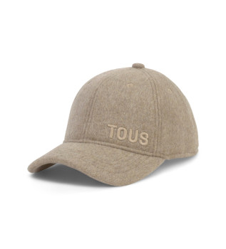 Casquette beige brode