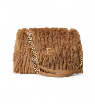 Traumhafte braune Umhngetasche aus Kunstfell