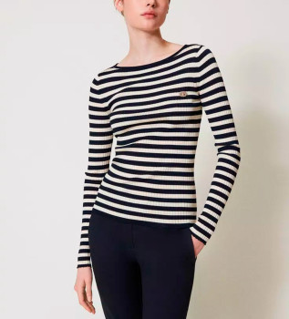 Jersey de rayas de manga larga negro