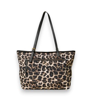 Brun shoppertaske med dyreprint