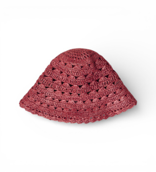 Red crochet fisherman's style hat