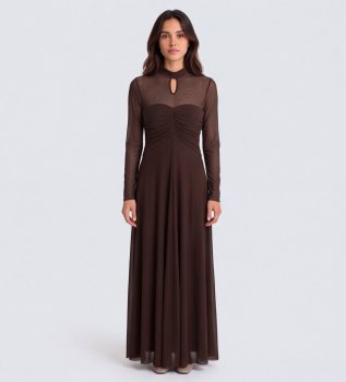 Vestito Drappeggiato marrone