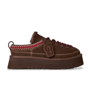 Sapatilhas de pele Heritage Lace-Up castanho escuro