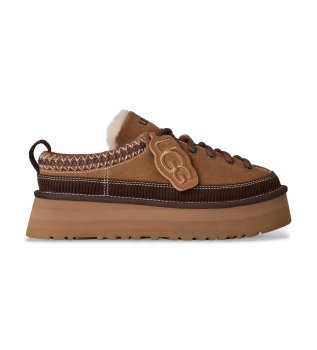 Sapatilhas de Pele Heritage Lace-Up marrom
