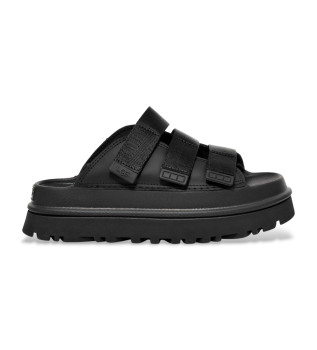 GoldenGlow sandaler i svart l�der