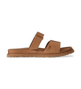 Sandalias de piel GoldenGaze Slide casta�o
