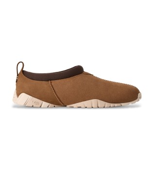 Braune Tasman Flex Hausschuhe aus Leder