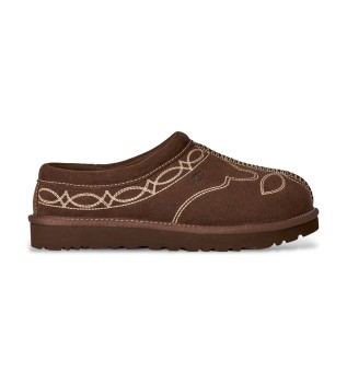 Pantofole in pelle Tasman Western marroni
