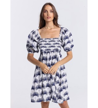 Kort bl printet kjole