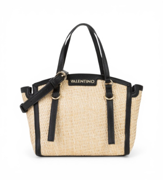 Saco de compras bege, preto