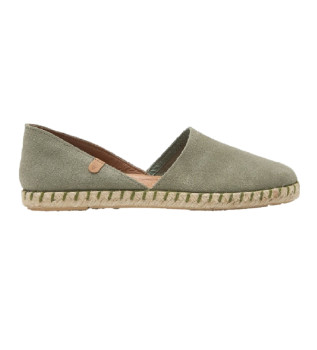Carmen groen leren espadrilles