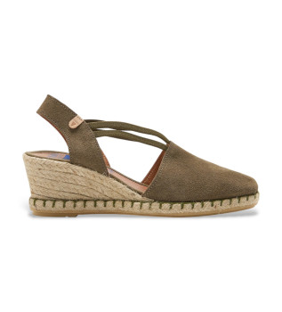 Bruine Maika Leren Espadrilles
