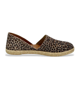Carmen Nucleo espadrilles van leer met dierenprint