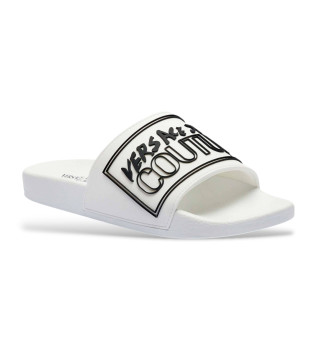Versace Jeans Couture Black logo flip-flops - Esdemarca