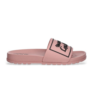 Flipflops med rosa logotyp
