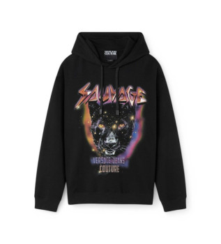 Felpa con cappuccio Sauvage Loose Fit in nero