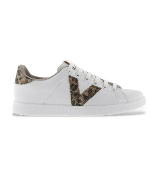 Witte Glitter Leren Tennisschoenen