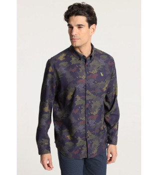 Chemise  imprim camouflage marine