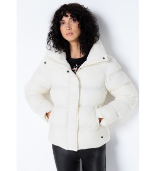 Manteau matelass en polaire blanche