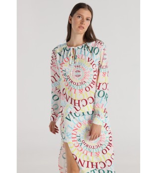 Chemisier fluide  manches longues et imprim multicolore