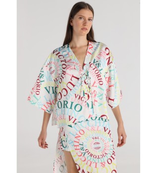 Chemisier  demi-manches de style kimono  imprim multicolore