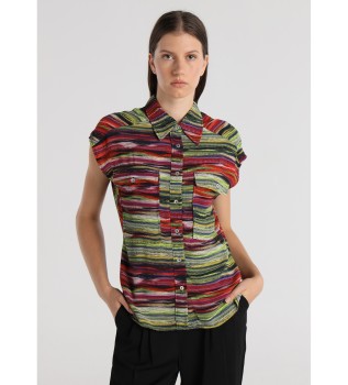 Chemise imprime avec poches boutonnes multicolores