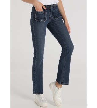 Jeans Dtail tress avec poche bleue