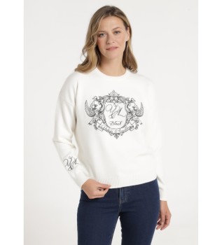 Vit broderad trja i lurex