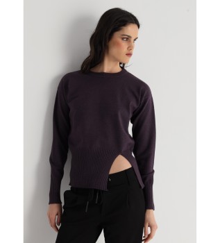Pull basique avec fente lilas