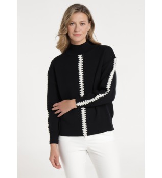 Jumper Perkins Collar Braid Detail svart