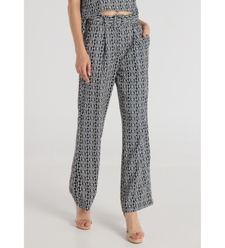 Blauwe broek met print