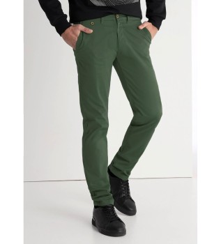 Grne Chino-Hose aus gewebtem Satin