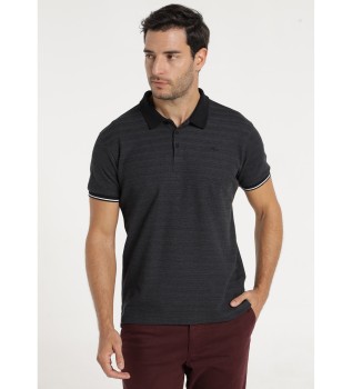 Jacquard polo shirt black