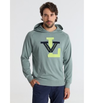 Sweat  manches raglan avec application verte