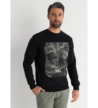 Sweat sans capuche en papier minral noir