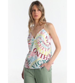 Top multicolore style lingerie