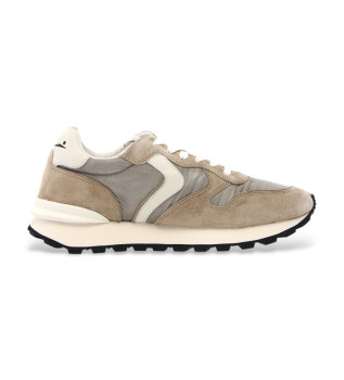 Sneakers i lder Paris Race gr, brun