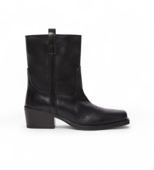 Skórzane buty za kostkę Ranch czarne